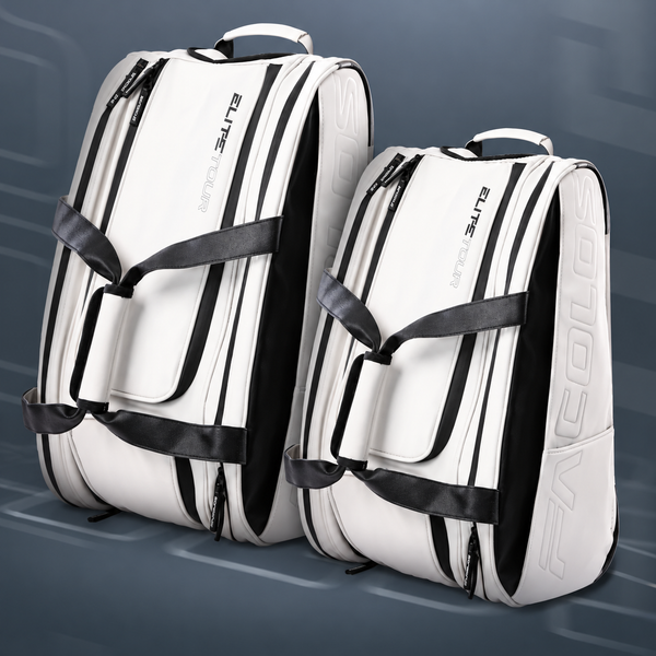 Facolos Elite Tour white and black bags close view